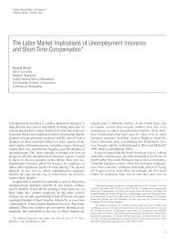 the labor market implications of unemployment insurance and short the labor market implications of unemployment insurance and short time compensation