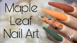 how to 3d maple leaf nail art fall