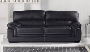 Baci Black Leather Sofa 3 Seater