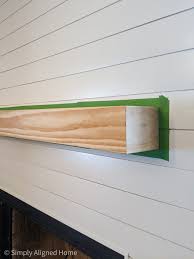 clean and simple wood mantel