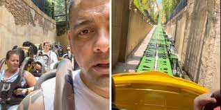 guests stuck on coaster in blazing sun