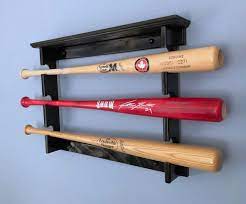 Horizontal 3 Baseball Bat Rack With