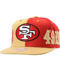 Men's new era gray san francisco 49ers 2020 nfl sideline official 59fifty fitted hat. Nfl Mitchell And Ness San Francisco 49ers The Split Snapback Hat Zumiez