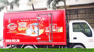 Quảng cáo trên xe tải Cty Cp Bánh Kẹo Phạm Nguyên 2018
