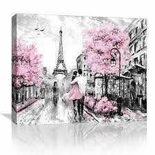 Pink Paris Wall Decor For Bedroom