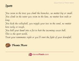 sports poem by phoenix moore