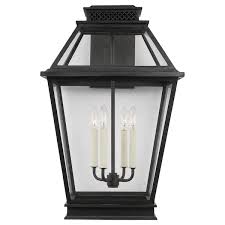 Falmouth Four Light Outdoor Wall Lantern In Dark Weathered Zinc