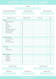 021 Free Monthly Budget Planner Template Ideas Printable