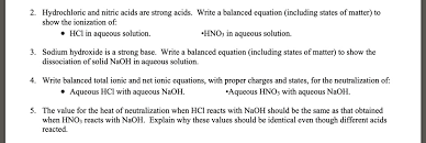 Strong Acids Write A Balanced Equation