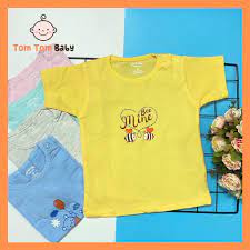COMBO 5 áo sơ sinh cotton Thái Hà Thịnh | Mẫu cài vai màu | size 3-5 cho bé  7-11kg | quần áo trẻ em | quần sơ sinh