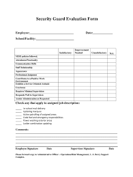 Sample receptionist performance form name: Self Evaluation Form For Security Guard Fill Online Printable Fillable Blank Pdffiller