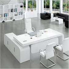 A desk in the executive form is also great for complementing a bookshelf, ottoman and easy chair—as well as a wide variety of other office furniture. High Glossy White Office Desk Executive Table With Cabinet Office Table Design White Desk Office Modern Office Table Design