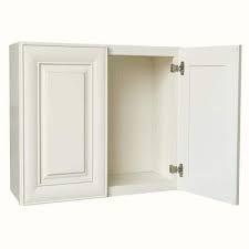 Plywell Ready To Assemble 33x36x12 In Double Door Wall Bridge Cabinet In Antique White