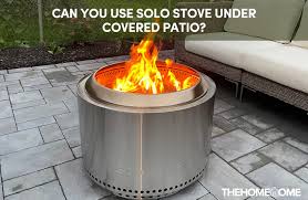 solo stove under covered patio