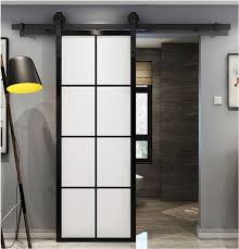 frosted glass sliding barn door with
