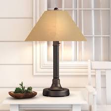 Dark Mahogany Outdoor Table Lamp