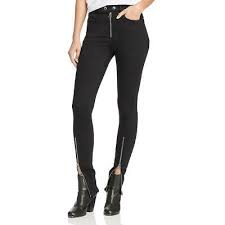 Rag Bone Womens Isabel Black Denim Zip Hem Skinny Jeans 25