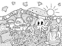 the beatles songs hand drawn zendoodle
