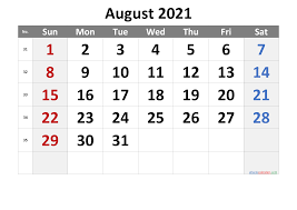 • the monthly calendar 2021 with 12 months on 12 pages (one month per page, us letter paper format), available in ms word doc, docx, pdf and jpg file ☼ pdf version: Free August 2021 Monthly Calendar Template Word Template No Cr21m20 Free Printable Calendars