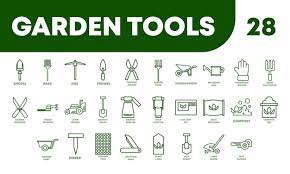 Set Of Garden Tools Icon In Line Style