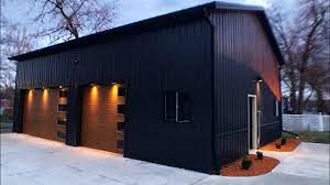 black exterior modern 30x40 pole barn