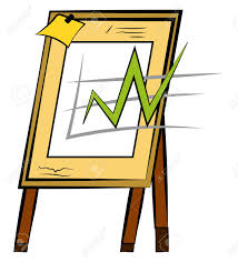 A Stand Board With Graph Or Chart Showing Ups Downs Of The