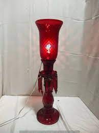 Red Glass Chandelier Candle Style
