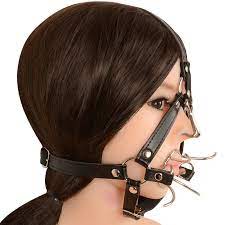 Steel O-Ring Spider Open Mouth Ring Gag Head Harness Restraint with Nose  Hook | eBay