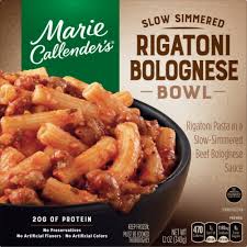 All you have to do is place it in the microwave. Kroger Marie Callender S Slow Simmered Rigatoni Bolognese Bowl Frozen Meal 12 Oz