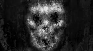 evil skull face dark theme concept art