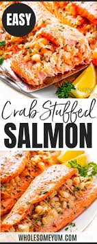 crab stuffed salmon quick easy