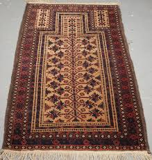 antique baluch camel ground prayer rug