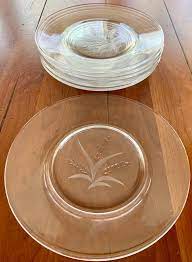 Fostoria Clear Glass Salad Plates Wheat