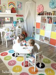 And it's easy to change the room's look as the child grows, thanks to the clean furniture design. Our Bright Cheerful Ikea Playroom Rooted Childhood