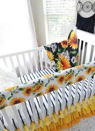 baby crib set with sunflowers