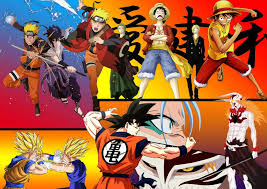 I made a parody crossover between two of the best anime series, naruto and one naruto vs. Naruto Bleach One Piece Dragonball Z Wallpaper By Heroakemi On Deviantart