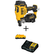 dewalt 20v max lithium ion cordless roofing nailer with 3 0ah battery pack and charger