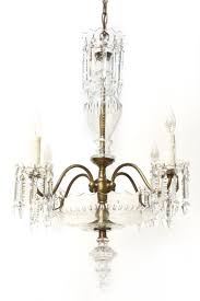 Mid Century Bohemian Chandelier With Cut Crystal Appleton Antique Lighting
