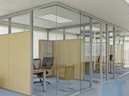 Glass Wood Glass Office Partition