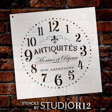 Provincial Round Clock Stencil French