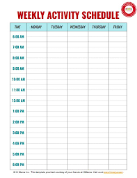 Daycare Weekly Schedule Template 5 Day Daycare Daily Schedule