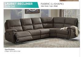 modern lauret l shape recliner sofa