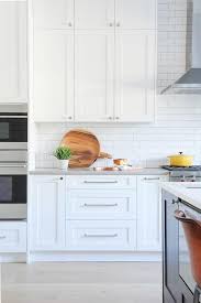 stacked white shaker cabinets with