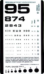 Pocket Size Plastic Eye Chart