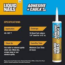 liquid nails adhesive and caulk in one