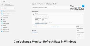can t change monitor refresh rate in