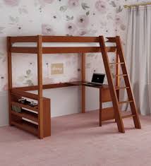 You can also put a second bed underneath a loft bed. Buy Mccaffeine Loft Bed With Study Desk Shelves By Mollycoddle Online Loft Beds Kids Furniture Kids Furniture Pepperfry Product