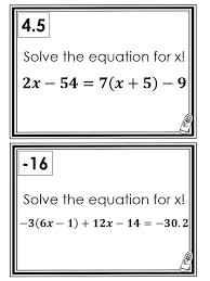 Multi Step Equation Scavenger Hunt