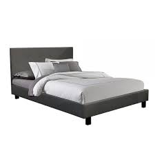 ariana fabric queen bed frame grey