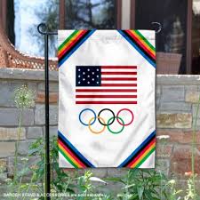 olympic rings team usa logo garden flag